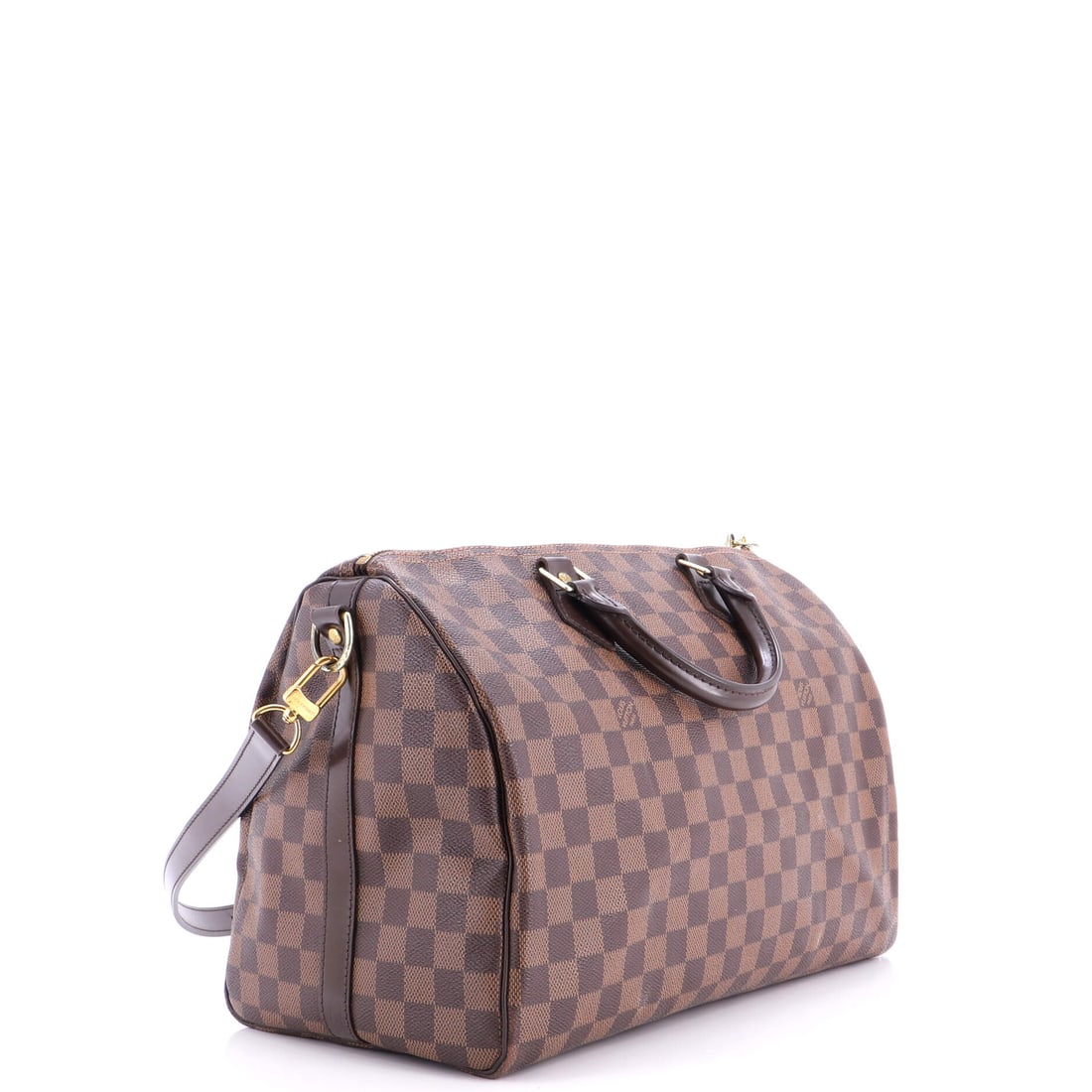 Louis Vuitton Speedy Bandouliere Bag Damier 35: Lot 636 channels the kind of quiet icon status Louis Vuitton does best. Offered here as Louis Vuitton Louis Vuitton Speedy Bandouliere Bag Damier 35, finished in Brown; approx. 14.0 W x 9.0 H; 7.0 D.