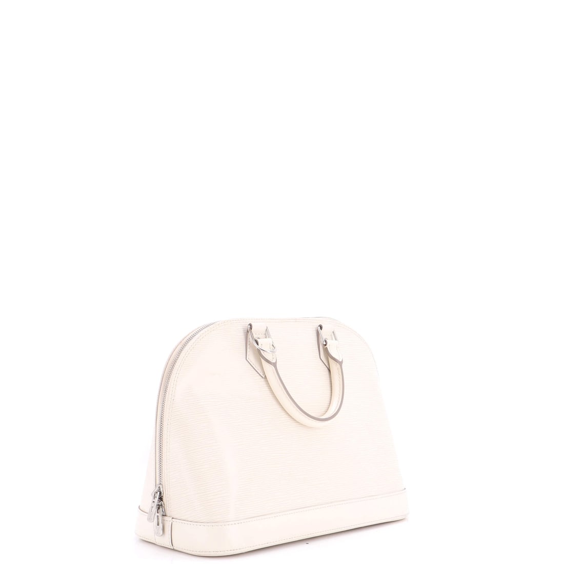 Louis Vuitton Alma Handbag Epi Leather PM: Lot 657 is made for the days you want your outfit to do the talking. Offered here as Louis Vuitton Louis Vuitton Alma Handbag Epi Leather PM, finished in Neutral; approx. 12.0 W x 9.0 H; 6.0 D. It