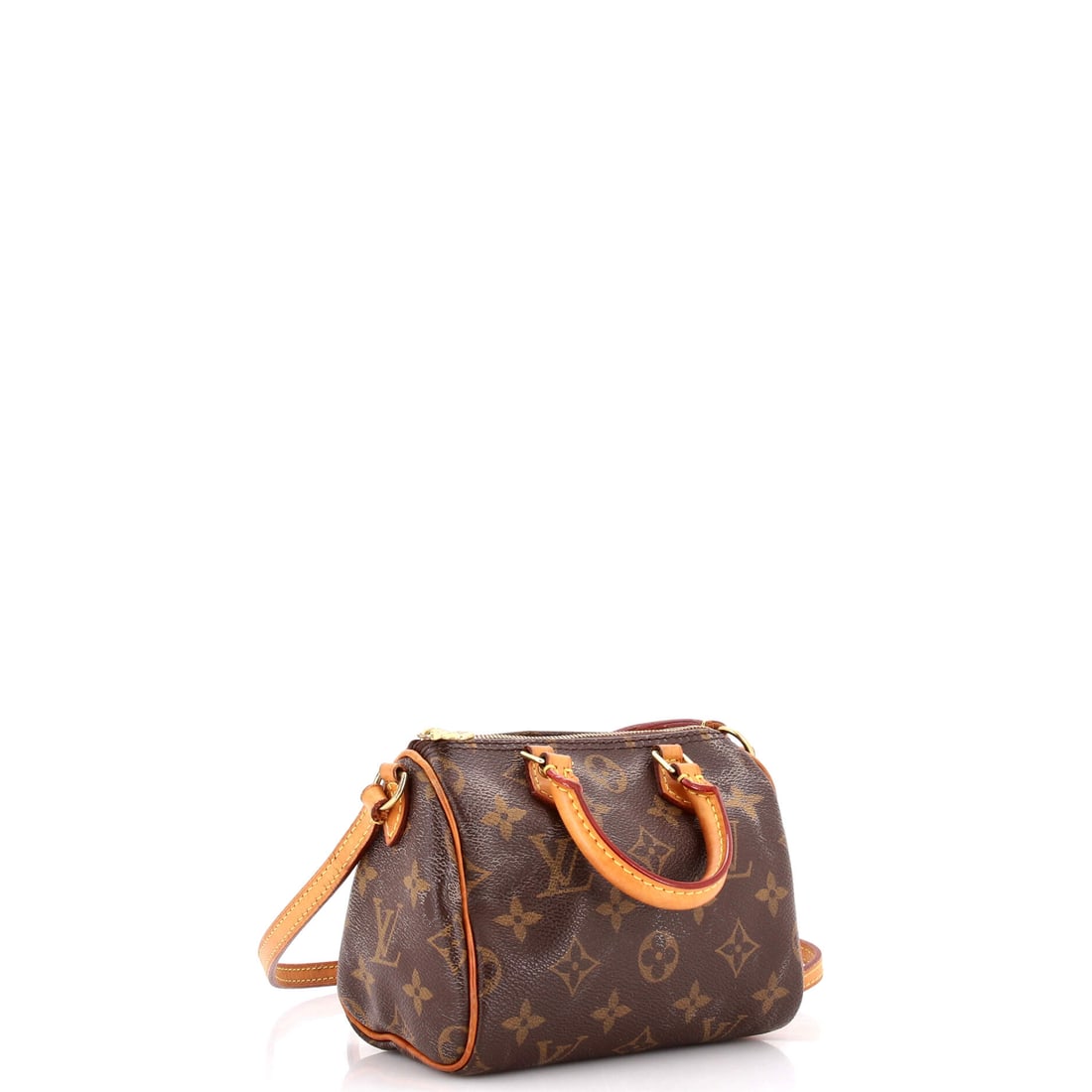 Louis Vuitton Speedy Bandouliere Bag Monogram Canvas Nano: Lot 659 is the kind of piece that makes people ask, 'Where did you find that?'. Offered here as Louis Vuitton Louis Vuitton Speedy Bandouliere Bag Monogram Canvas Nano, finished in Brown; approx. 6.0