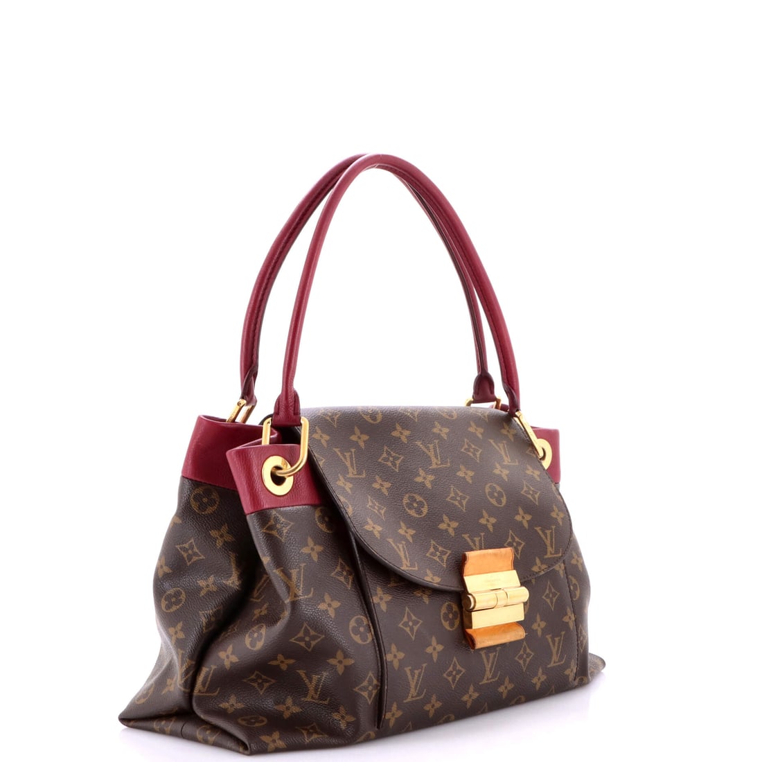 Louis Vuitton Olympe Handbag Monogram Canvas: Lot 660 is the sort of find that disappears fast when it hits the room. Offered here as Louis Vuitton Louis Vuitton Olympe Handbag Monogram Canvas, finished in Red; approx. 15.0 W x 9.0 H; 6.0 D.