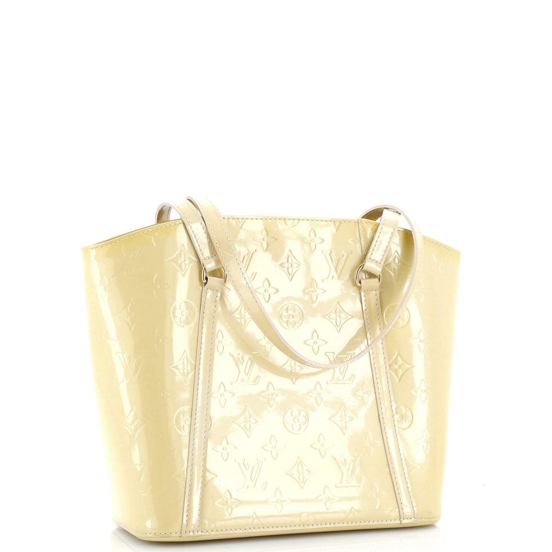 Louis Vuitton Avalon Handbag Monogram Vernis MM: Lot 724 is a little bit cheeky, a lot bit chic. Offered here as Louis Vuitton Louis Vuitton Avalon Handbag Monogram Vernis MM, finished in Neutral; approx. 10.0 W x 10.0 H; 4.0 D. A strong piece for