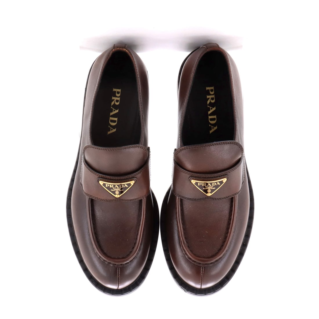 Prada Women's Triangle Logo Loafers Spazzolato Leather (1 of 4)