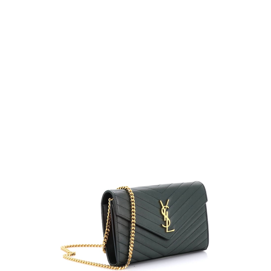 Saint Laurent Classic Monogram Wallet on Chain Matelasse Chevron Leather Medium (1 of 5)