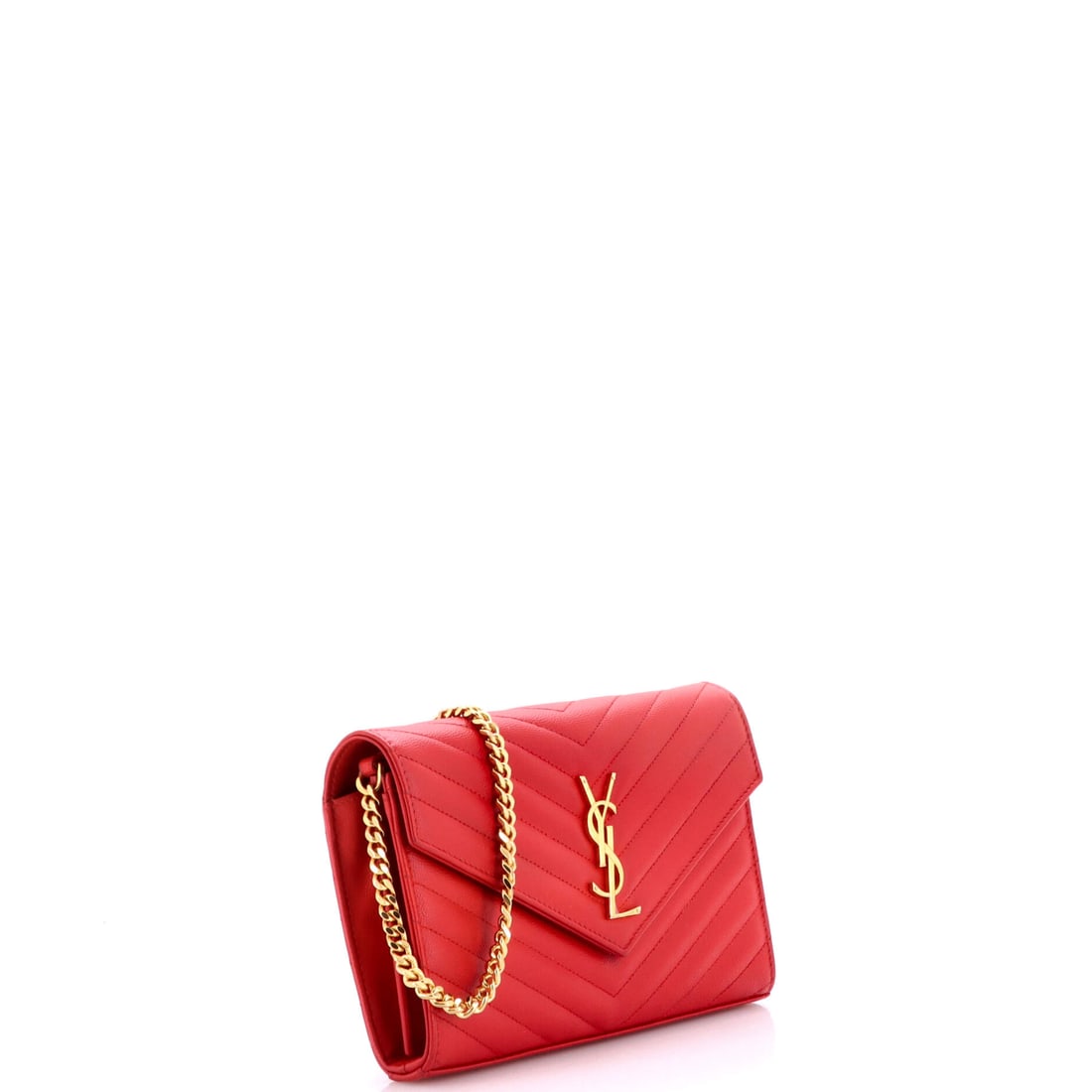 Saint Laurent Classic Monogram Wallet on Chain Matelasse Chevron Leather Small (1 of 7)