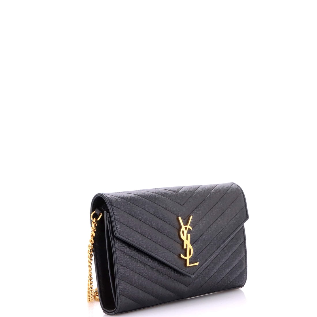 Saint Laurent Classic Monogram Wallet on Chain Matelasse Chevron Leather Medium (1 of 7)