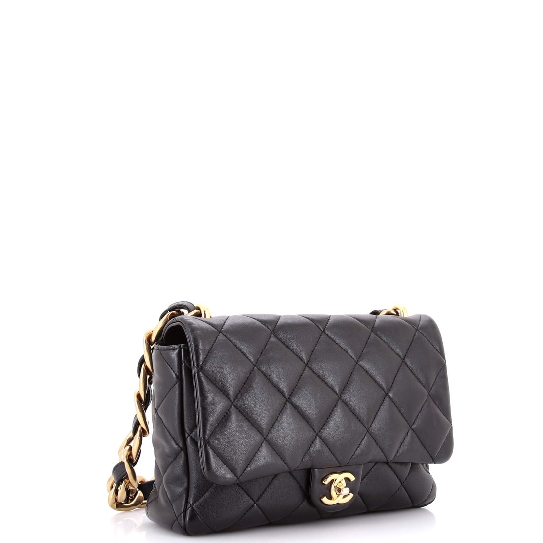 Chanel Funky Town Flap Bag Quilted Lambskin Large: Acquire it today. Reach for it always. The Chanel Funky Town Flap Bag Quilted Lambskin Large in Black is a generously-sized Lambskin, Lambskin bag that holds its stature as confidently as it holds you