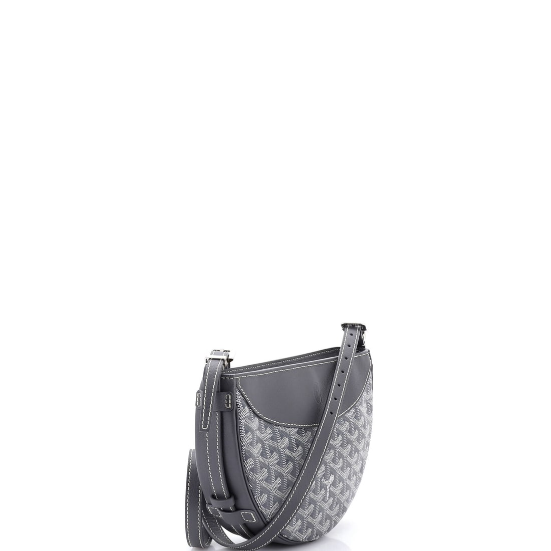 Goyard Hirondelle Shoulder Bag Coated Canvas and Leather: For the collector who looks beyond the obvious: the Goyard Hirondelle Shoulder Bag Coated Canvas and Leather in Gray. This Coated Canvas, Leather shoulder bag from the historic Parisian house rewards
