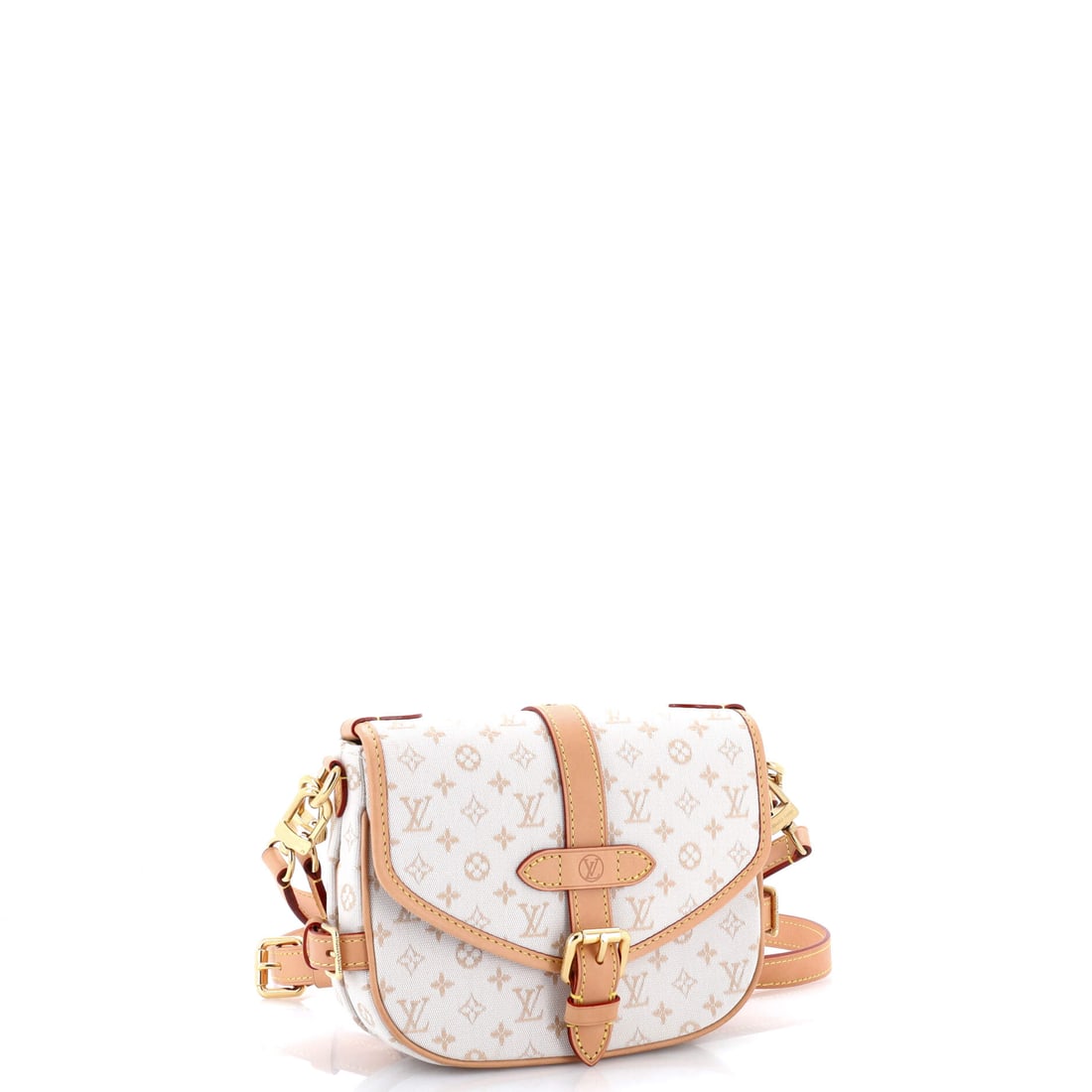 Louis Vuitton Saumur Handbag Mini Monogram Canvas BB: Compact Canvas bag deserves to be carried, not kept. The Louis Vuitton Saumur Handbag Mini Monogram Canvas BB in White brings the quiet confidence that only genuinely exceptional objects project.