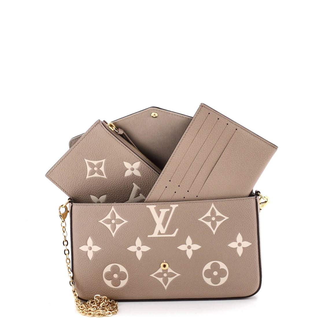 Louis Vuitton Felicie Pochette Bicolor Monogram Empreinte Giant (1 of 7)