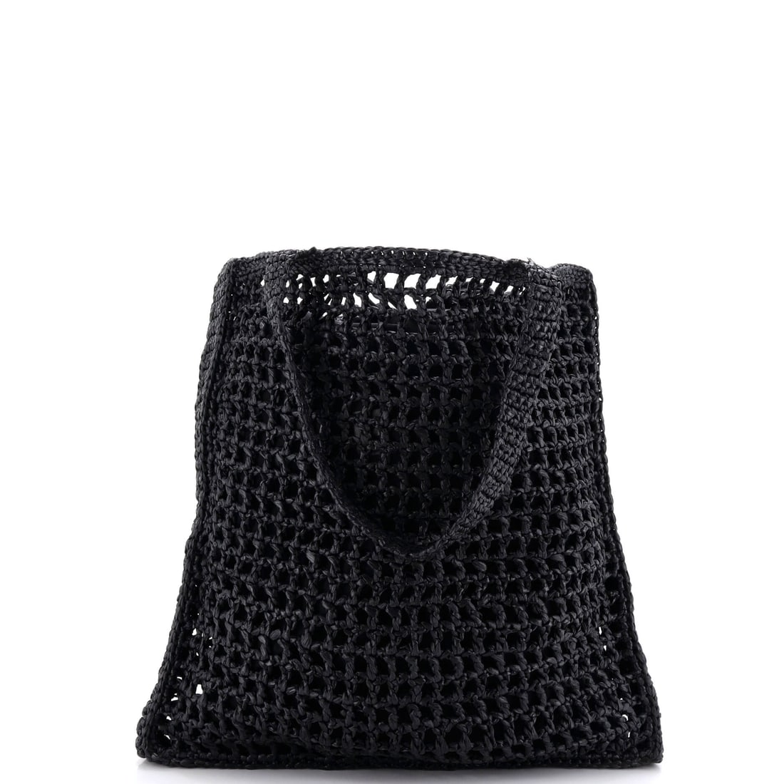 Prada Triangle Logo Open Tote Raffia - 2