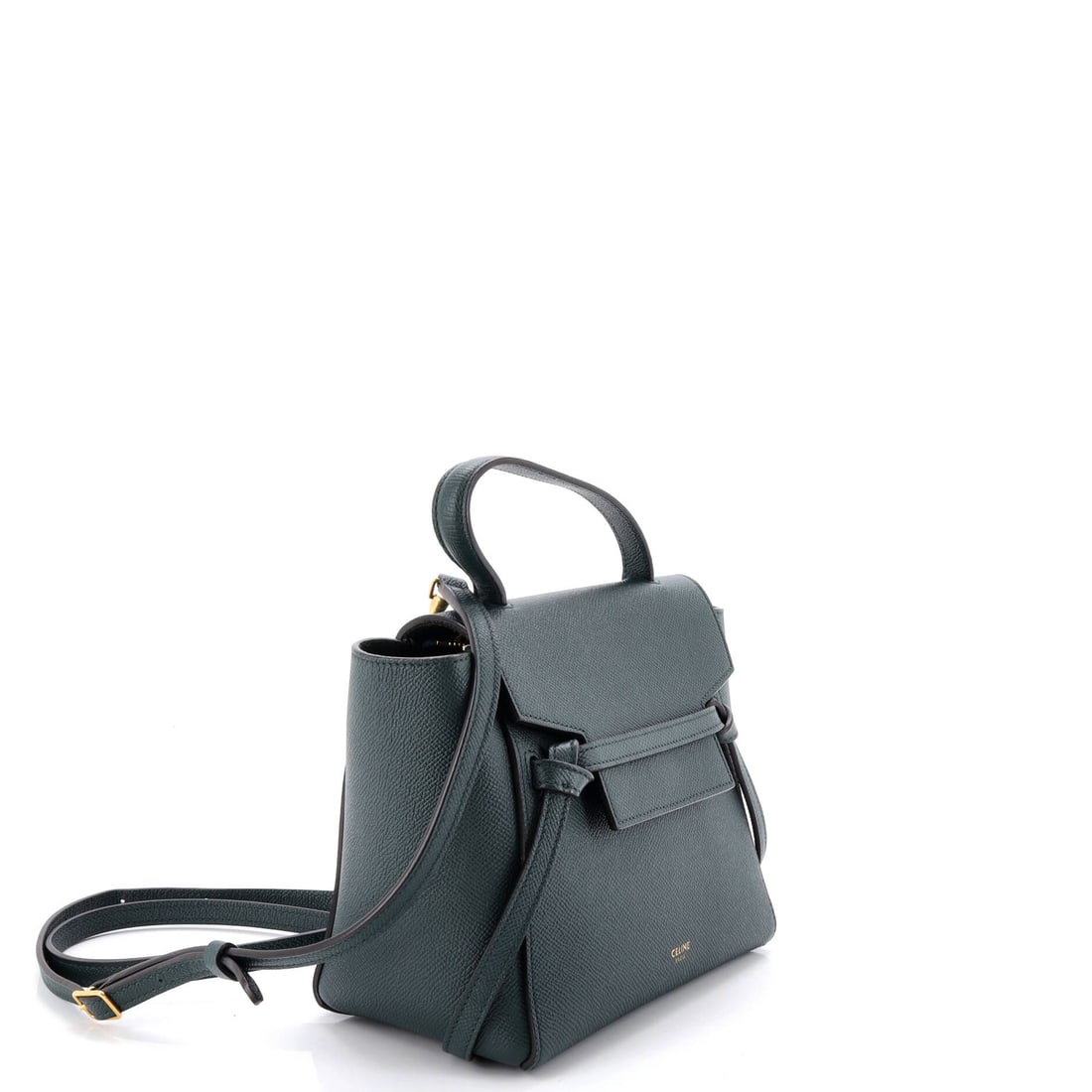 Celine Belt Bag Textured Leather Nano: Pocket-Sized Leather belt bag deserves to be carried, not kept. The Celine Belt Bag Textured Leather Nano in Green brings the quiet confidence that only genuinely exceptional objects project. Measurin