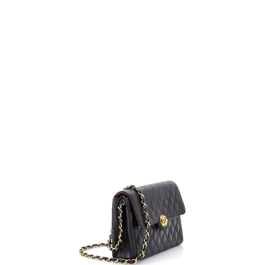 Chanel Vintage CC Chain Flap Bag Quilted Lambskin Small: If you know, you know. The Chanel Vintage CC Chain Flap Bag Quilted Lambskin Small in Black requires no explanation to those who appreciate couture precision at its most focused. A small-scale bag bui