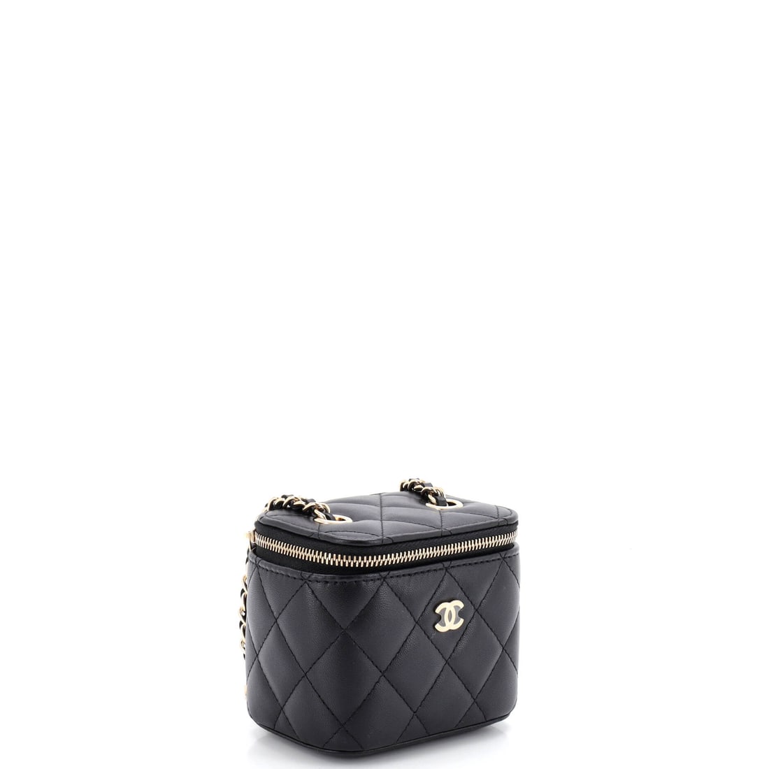 Chanel Classic Vanity Case with Chain Quilted Lambskin Mini: Not every bag earns its reputation. The Chanel Classic Vanity Case with Chain Quilted Lambskin Mini in Black has earned its many times over. Rendered in Lambskin, Lambskin, this compact bag commands a