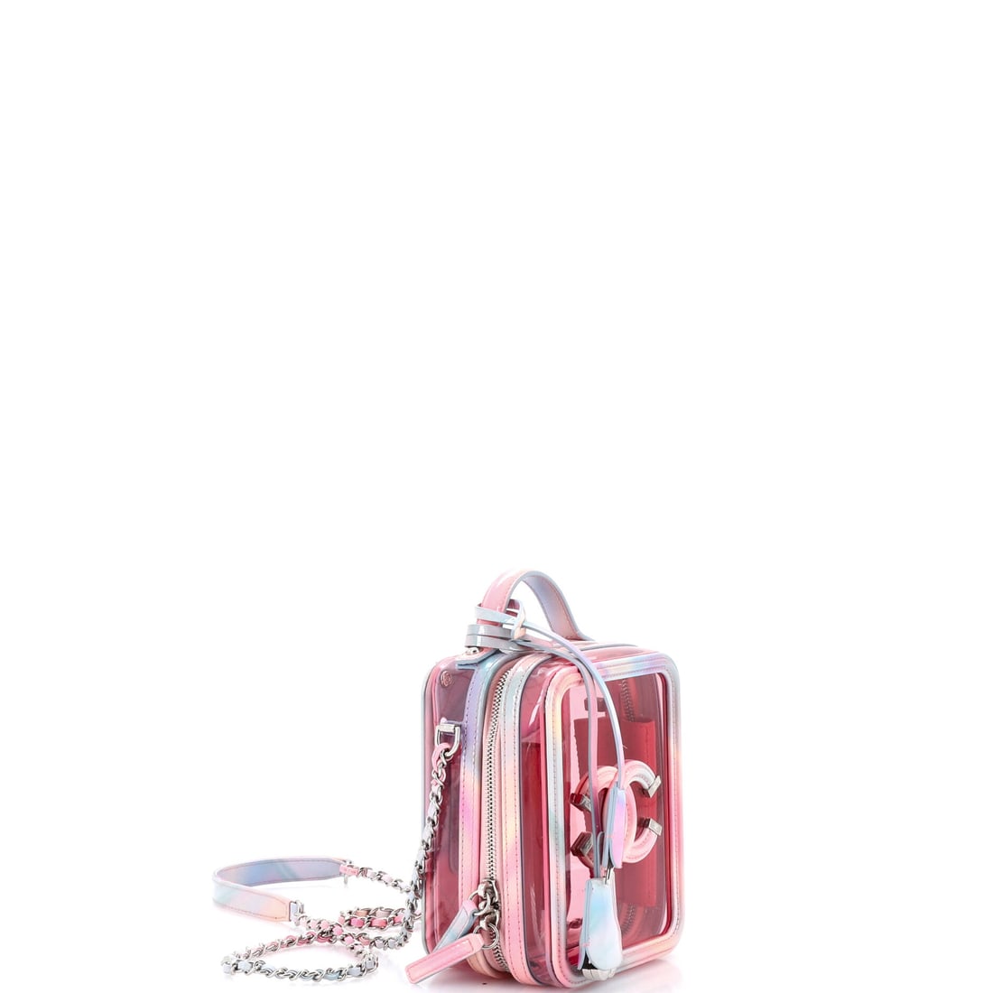 Chanel Filigree Vertical Vanity Case PVC with Lambskin: There are bags, and then there are Chanel bags. The Filigree Vertical Vanity Case PVC with Lambskin in Multicolor falls firmly in the latter -- a piece that embodies couture precision and every standa