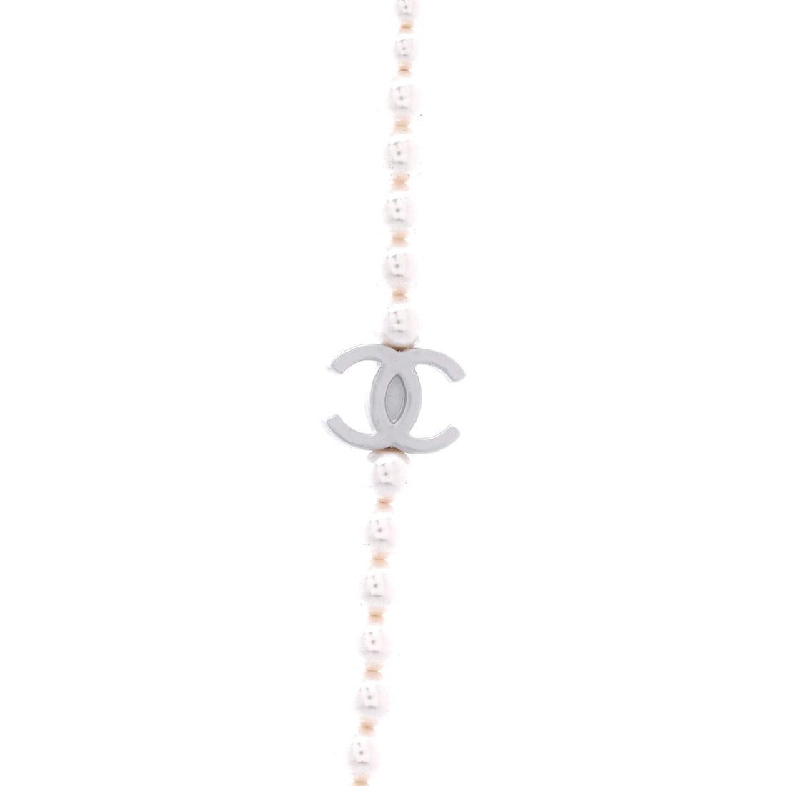 Chanel CC Long Necklace Faux Pearls and Metal (1 of 2)