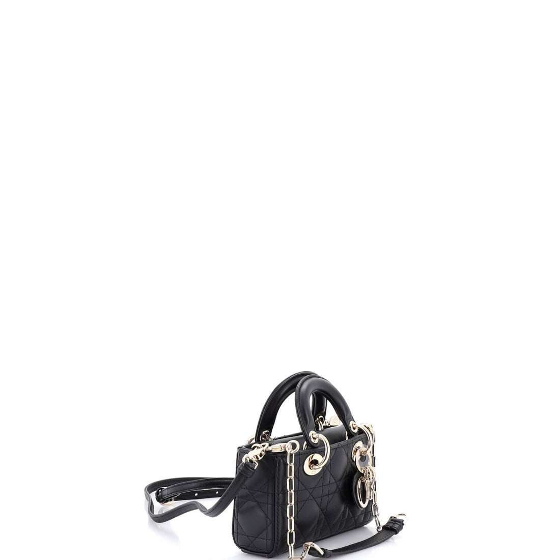Christian Dior Lady D-Joy Bag Cannage Quilt Lambskin Micro: There are bags, and then there are Christian Dior bags. The Lady D-Joy Bag Cannage Quilt Lambskin Micro in Black falls firmly in the latter -- a piece that embodies feminine sophistication and every s