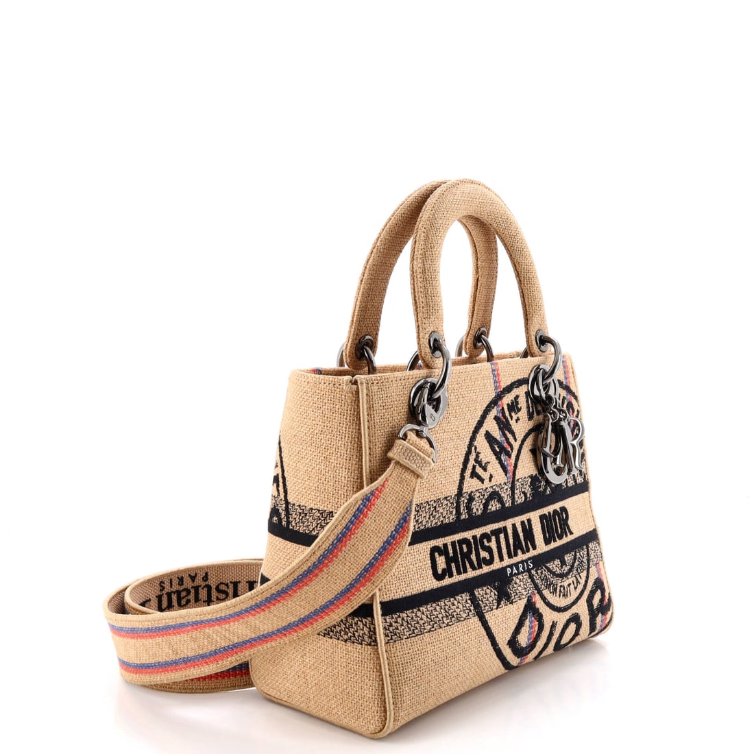Christian Dior Lady D-Lite Bag Embroidered Jute Canvas Medium: The edit is straightforward: when in doubt, reach for Christian Dior. The Lady D-Lite Bag Embroidered Jute Canvas Medium in Brown, a mid-size bag in Canvas, is precisely the kind of acquisition that r
