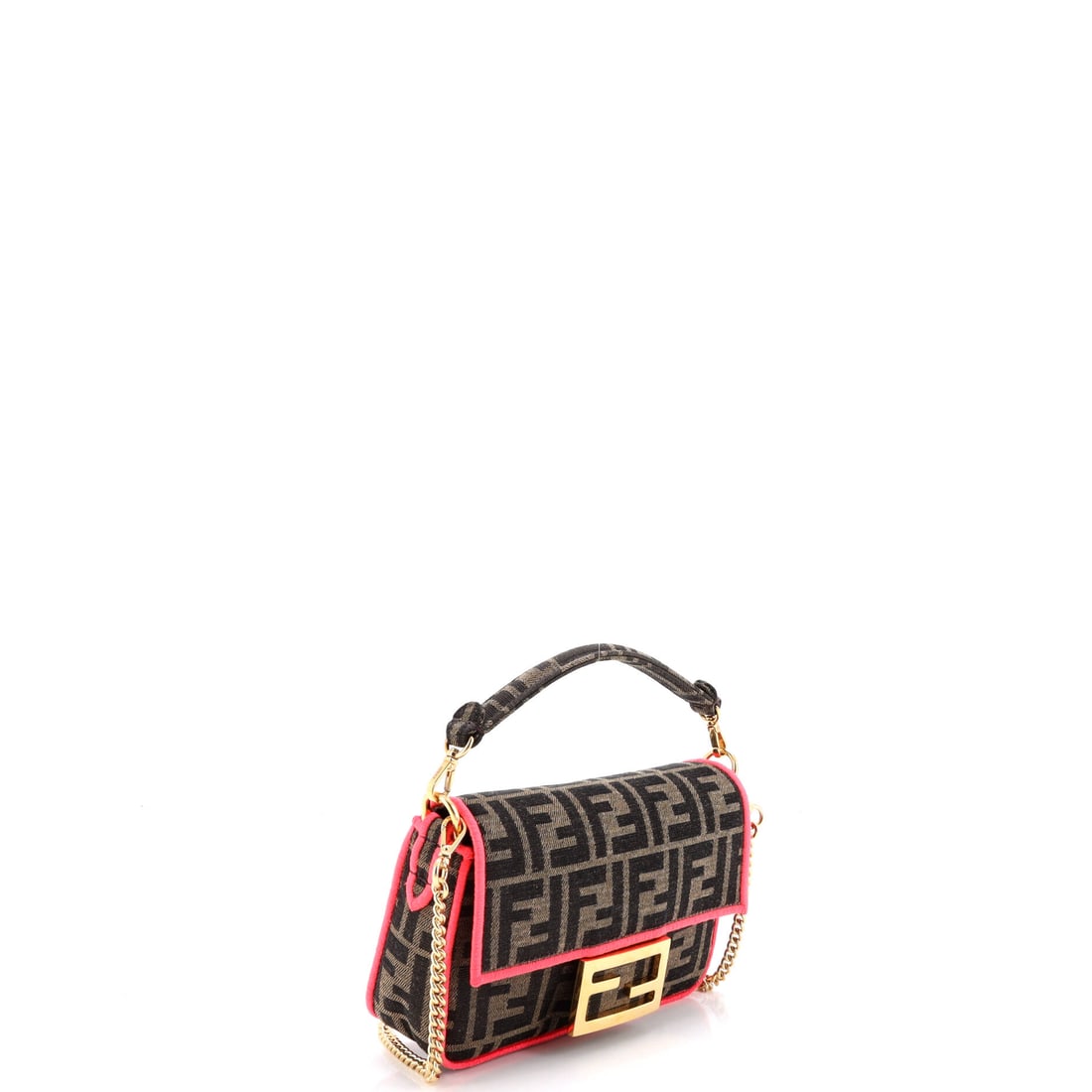 Fendi Baguette NM Bag Zucca Canvas Mini: Compact Canvas bag deserves to be carried, not kept. The Fendi Baguette NM Bag Zucca Canvas Mini in Brown, Pink brings the quiet confidence that only genuinely exceptional objects project. Measuring