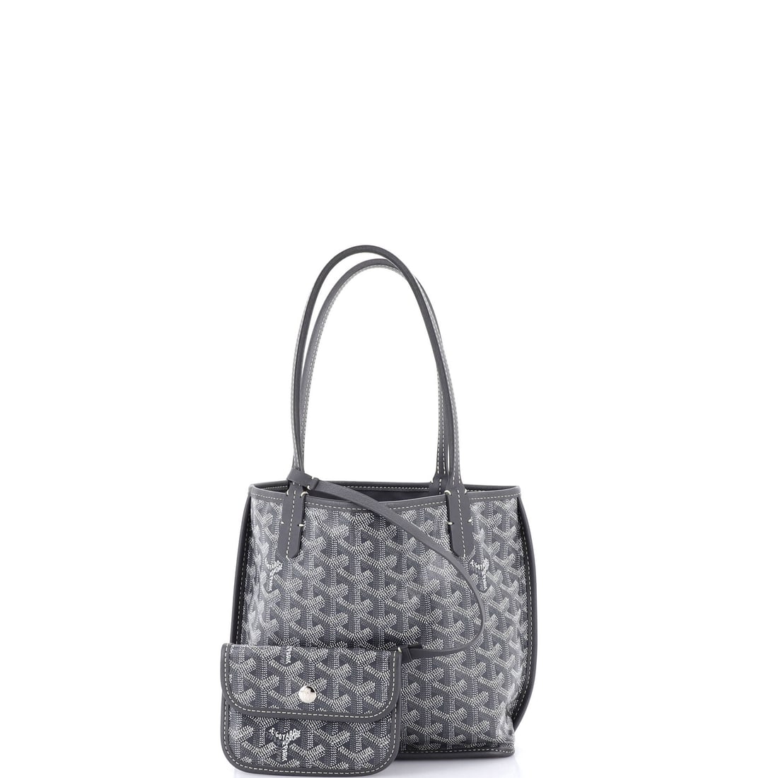 Goyard Anjou Reversible Tote Coated Canvas Mini: Precise where it matters, relaxed where it counts: the Goyard Anjou Reversible Tote Coated Canvas Mini in Gray is a study in considered proportion. This compact Coated Canvas, Canvas tote pairs the