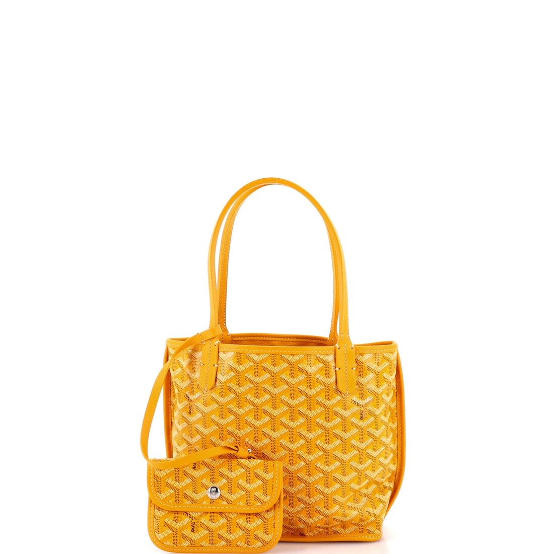 Goyard Anjou Reversible Tote Coated Canvas Mini: If you know, you know. The Goyard Anjou Reversible Tote Coated Canvas Mini in Orange requires no explanation to those who appreciate hand-painted canvas at its most focused. A compact tote built for t