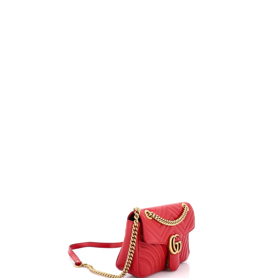 Gucci GG Marmont Flap Bag Matelasse Leather Small: The Gucci GG Marmont Flap Bag Matelasse Leather Small in Red occupies that rare category of object that functions beautifully and looks extraordinary. In Leather, small-scale scaled for real life, it
