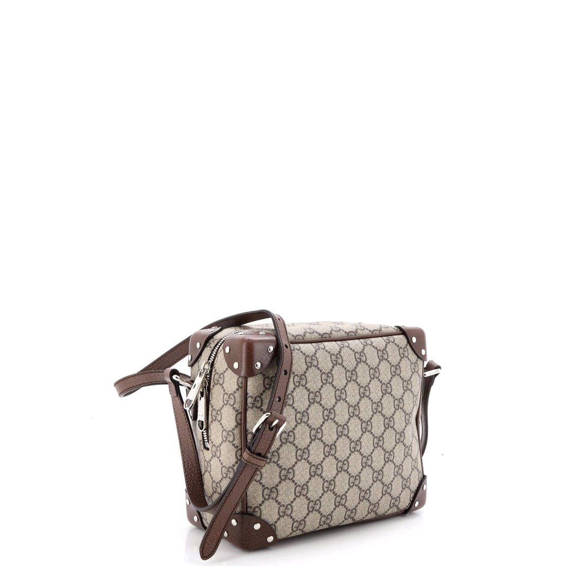 Gucci Trunk Shoulder Bag GG Coated Canvas with Studded Leather (1 of 5)
