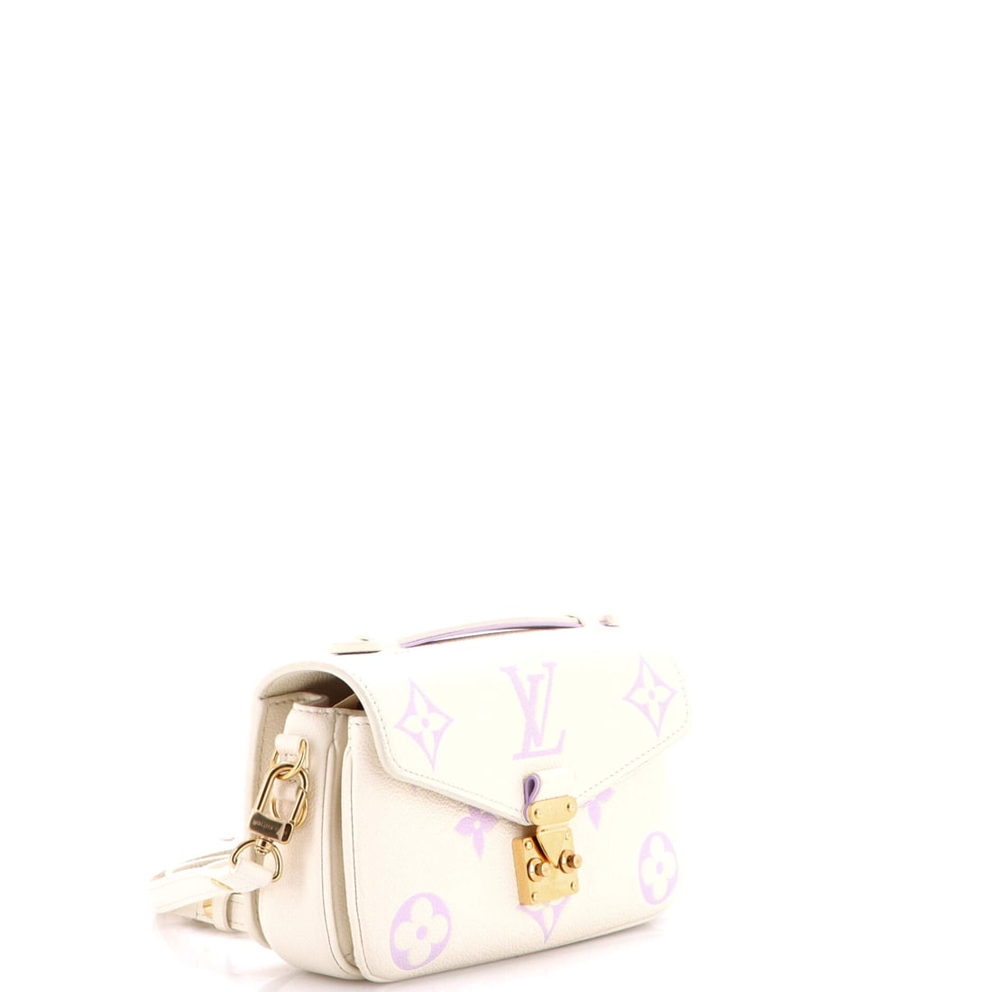 Louis Vuitton Pochette Metis Bicolor Monogram Empreinte Giant East West: A Louis Vuitton Pochette Metis Bicolor Monogram Empreinte Giant East West in White does not require an occasion -- it creates one. This fine materials pouch is the work of the iconic French fashion ho