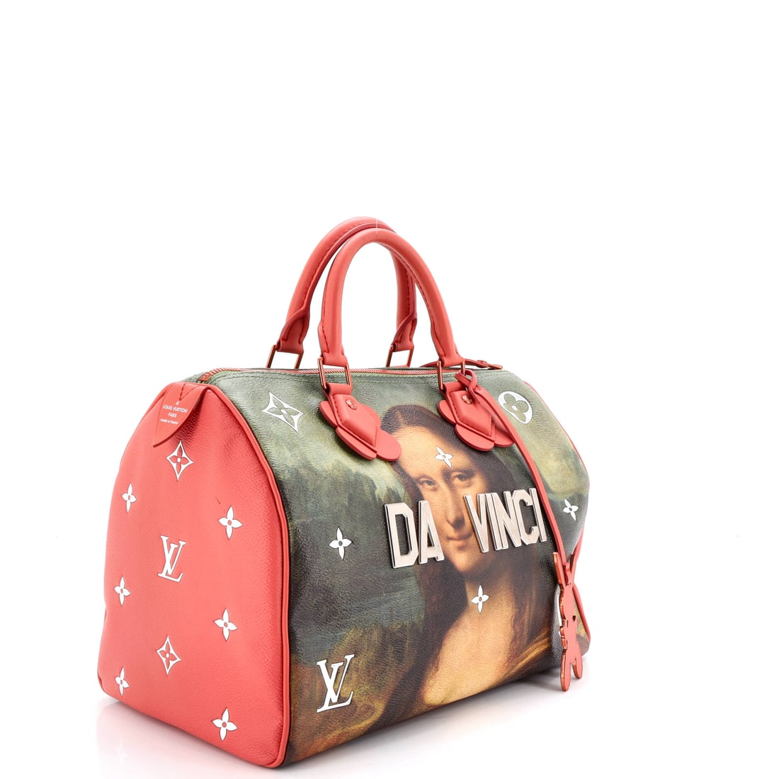 Louis Vuitton Speedy Handbag Limited Edition Jeff Koons Da Vinci Print Canvas 30: Precise where it matters, relaxed where it counts: the Louis Vuitton Speedy Handbag Limited Edition Jeff Koons Da Vinci Print Canvas 30 in Print is a study in considered proportion. This Canvas bag pa