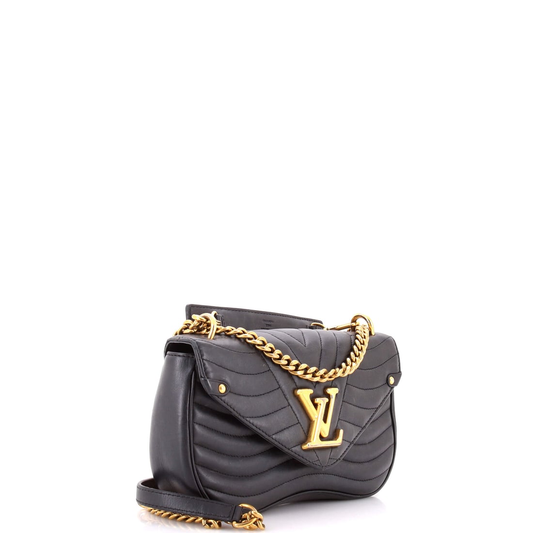Louis Vuitton New Wave Chain Bag Quilted Leather MM: Part investment, part obsession, entirely justified: the Louis Vuitton New Wave Chain Bag Quilted Leather MM in Black. This mid-size bag in Leather carries the full authority of the iconic French