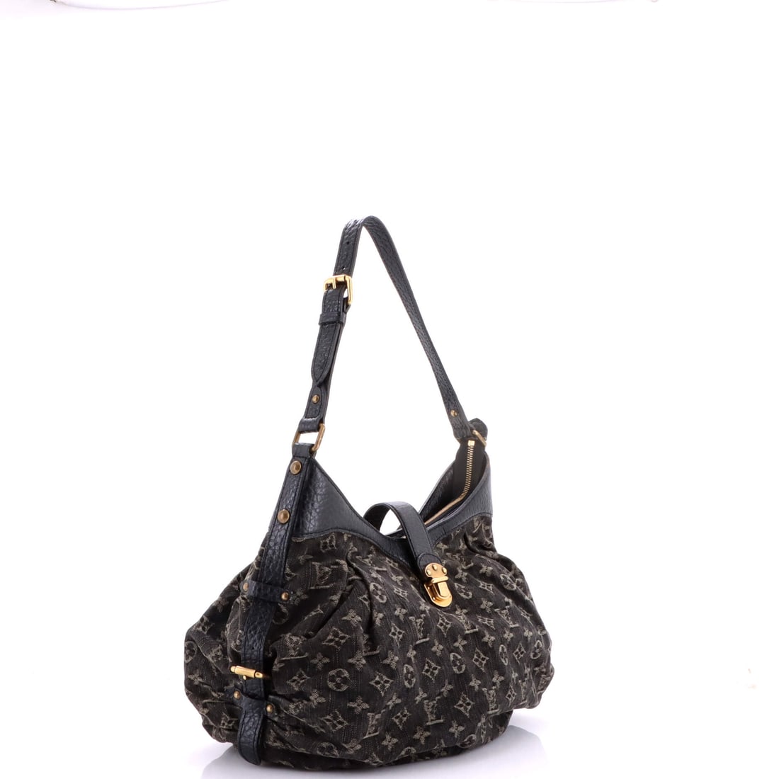 Louis Vuitton XS Hobo Denim: Your wardrobe has been asking for this. The Louis Vuitton XS Hobo Denim, a hobo bag in Black in Denim, brings the full authority of the iconic French fashion house's monogram mastery to your everyday