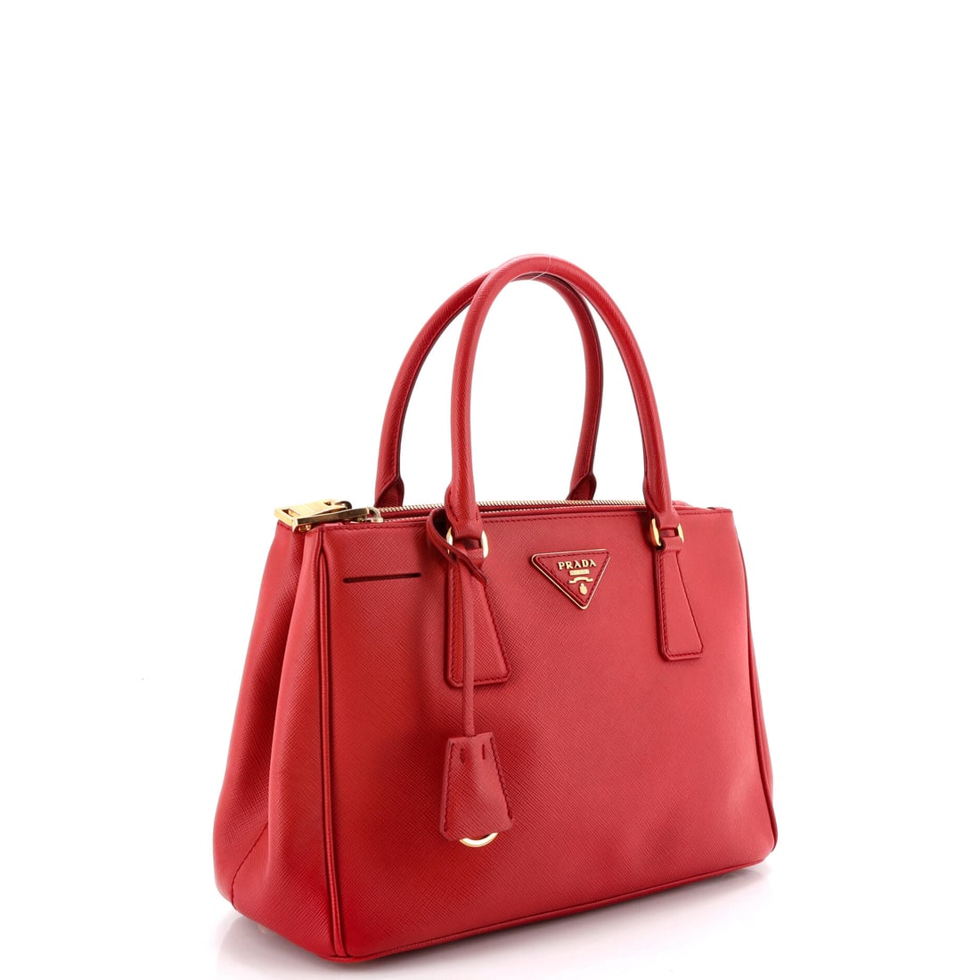 Prada Double Zip Lux Tote Saffiano Leather Small: Collect what lasts. The Prada Double Zip Lux Tote Saffiano Leather Small in Red is a small-scale Leather tote that will outlast every trend currently competing for your attention. Built with purpose,