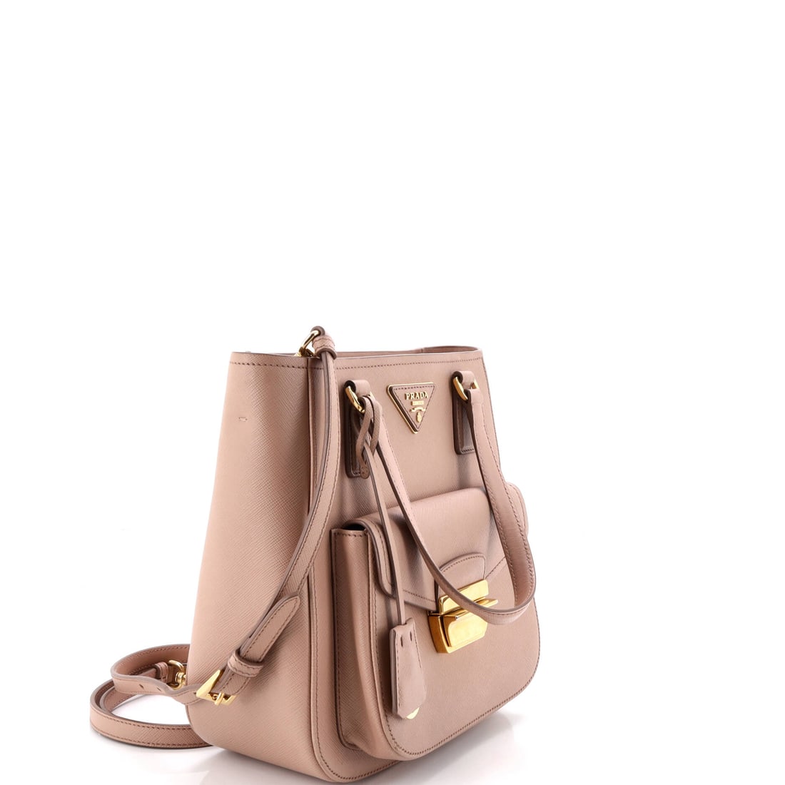 Prada Metropolis Tote Saffiano Leather Small: Your wardrobe has been asking for this. The Prada Metropolis Tote Saffiano Leather Small, a small-scale tote in Neutral in Leather, brings the full authority of the Italian intellectual luxury's mater