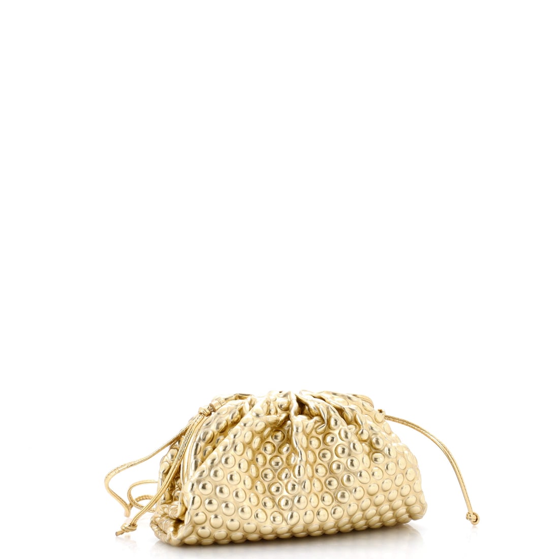 Bottega Veneta The Pouch Bubble Wrap Textured Leather Mini: Because the details are never optional. Here we have the Bottega Veneta The Pouch Bubble Wrap Textured Leather Mini -- Neutral leather (size Mini) and every bit as covetable as you'd expect. Measuring