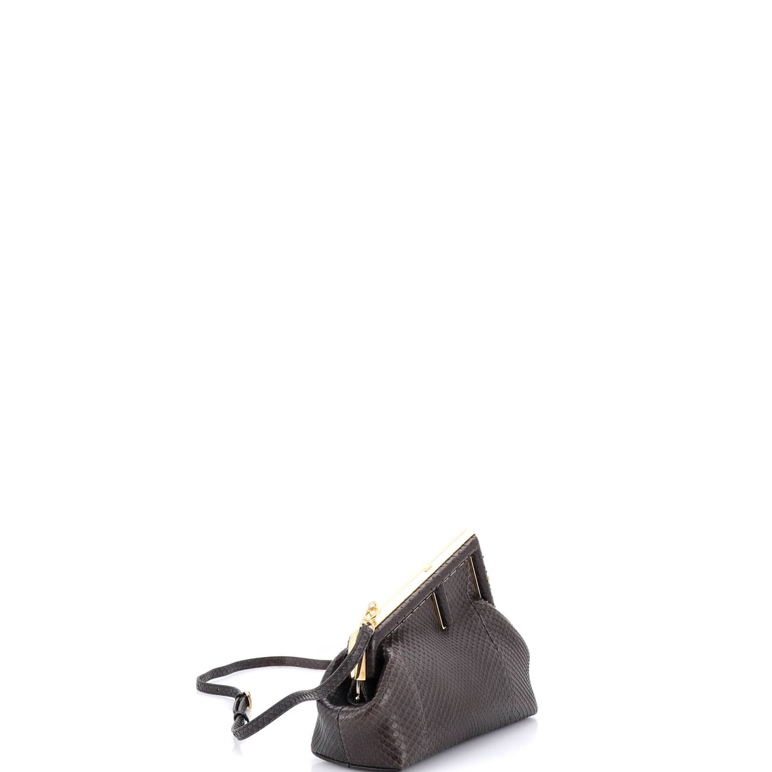 Fendi First Bag Python Small: A modern icon in its own right. Meet the Fendi First Bag Python Small in Brown python (size Small) -- as desirable as ever. Measuring 7.5" H x 9.5" W x 4" D, it's perfectly proportioned for everyday l