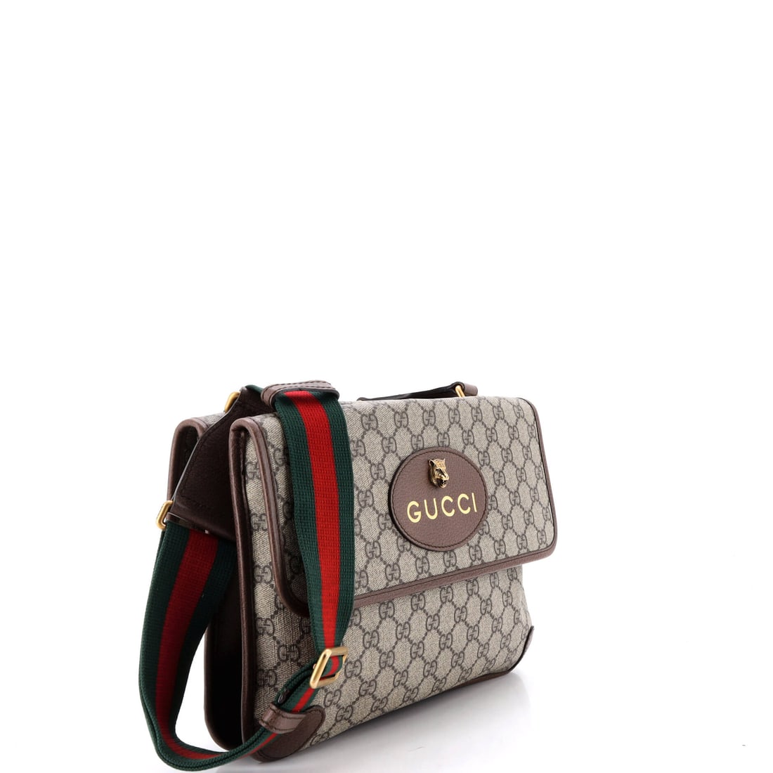 Gucci Neo Vintage Flap Messenger GG Coated Canvas Medium: The kind of piece that anchors an entire wardrobe. This particular Gucci Neo Vintage Flap Messenger GG Coated Canvas Medium features a Brown canvas coated exterior (size Medium). Dimensions come in at