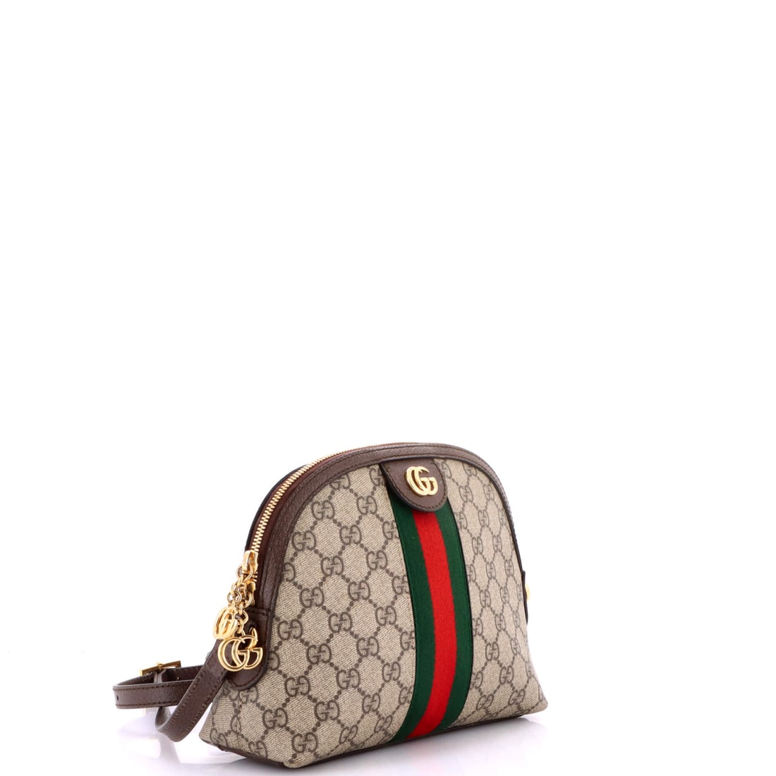 Gucci Ophidia Dome Shoulder Bag GG Coated Canvas Small: Quietly confident, impossibly chic. Gucci's beloved Ophidia Dome Shoulder Bag GG Coated Canvas Small in Brown canvas coated (size Small) -- a perennial favorite for good reason. Dimensions come in at