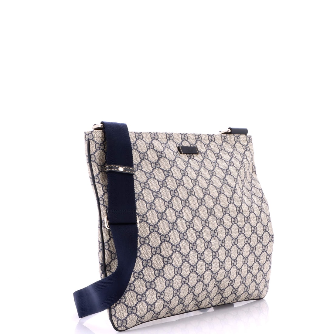 Gucci Zip Top Messenger Bag GG Coated Canvas Large: Where luxury fabrication meets effortless wearability. A Blue canvas coated Zip Top Messenger Bag GG Coated Canvas Large from Gucci (size Large), crafted with the house's signature attention to