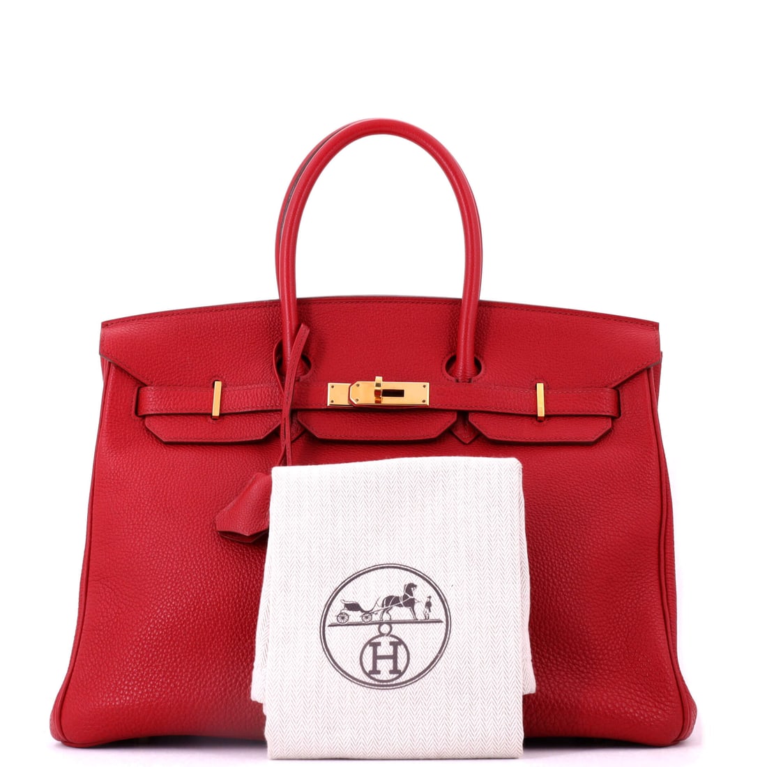 Hermes Birkin Handbag Red Togo with Gold Hardware 35: For those who believe their arm candy should spark conversation. Hermes's beloved Birkin Handbag Red Togo with Gold Hardware 35 in Red gold -- a perennial favorite for good reason. Dimensions come in