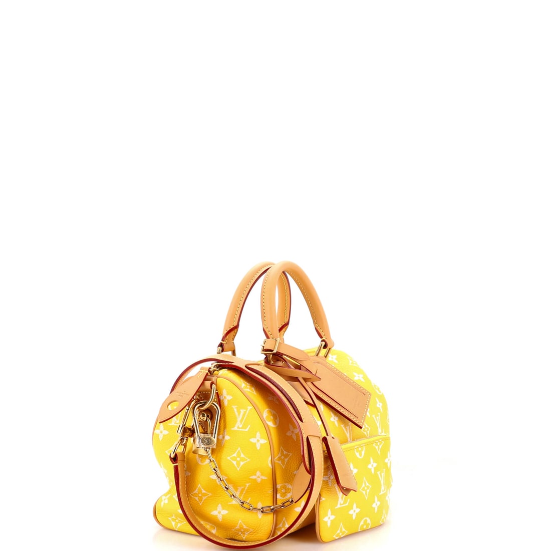 Louis Vuitton Speedy P9 Bandouliere Bag Monogram Leather 25: Where heritage meets undeniable style. The Speedy P9 Bandouliere Bag Monogram Leather 25 by Louis Vuitton in Yellow leather monogram needs no embellishment. Dimensions come in at 6" H x 10" W x 6" D.