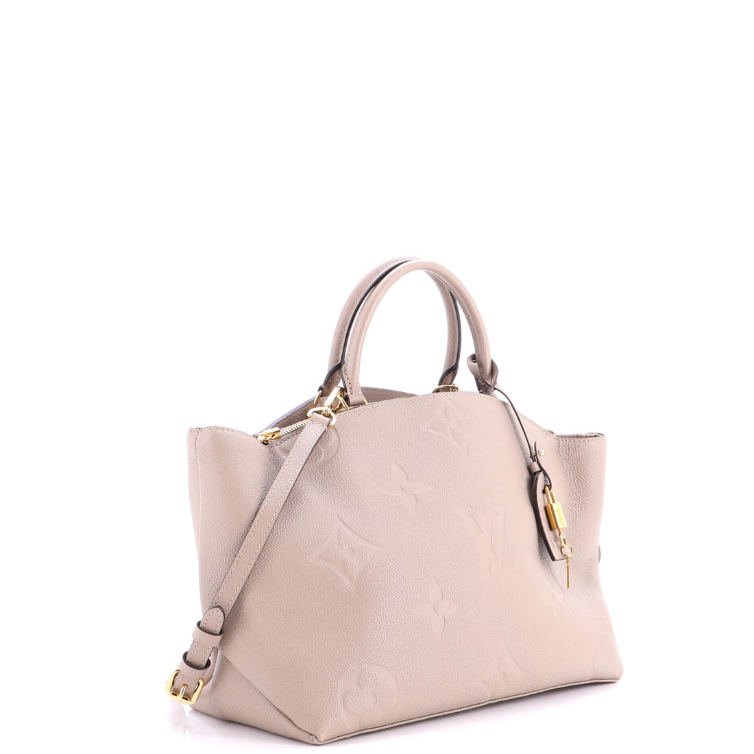 Louis Vuitton Grand Palais Handbag Monogram Empreinte Giant: The kind of piece collectors dream about. This particular Louis Vuitton Grand Palais Handbag Monogram Empreinte Giant features a Neutral monogram exterior. With dimensions of 10" x 14" x 5", it carrie