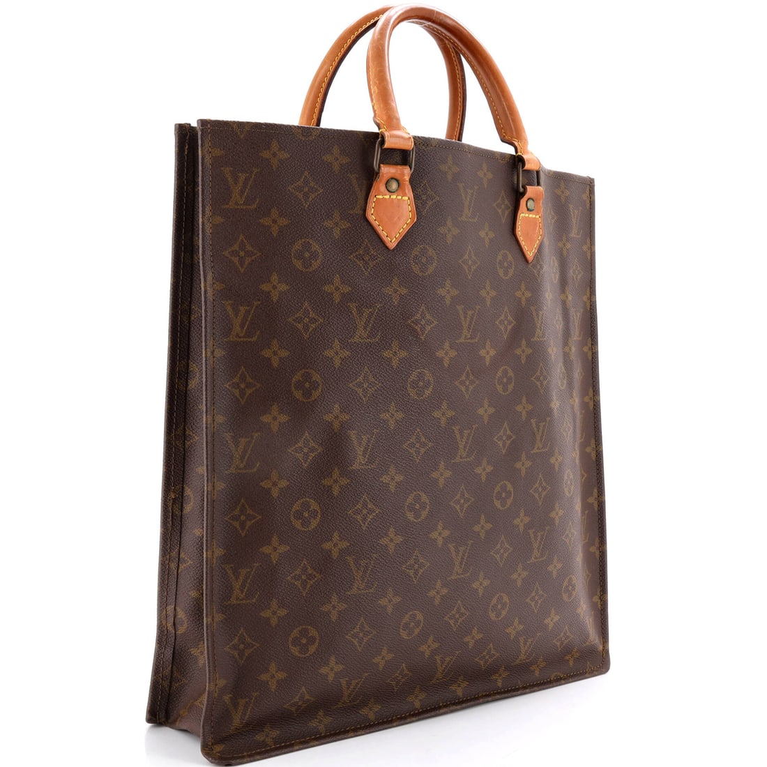 Louis Vuitton Vintage Sac Plat Bag Monogram Canvas: This is what quiet luxury looks like -- when it decides to speak up. Here we have the Louis Vuitton Vintage Sac Plat Bag Monogram Canvas -- Brown canvas monogram and every bit as covetable as you'd ex