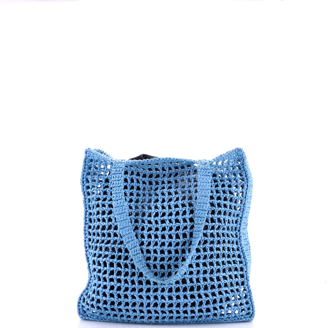 Prada Triangle Logo Open Tote Raffia - 2