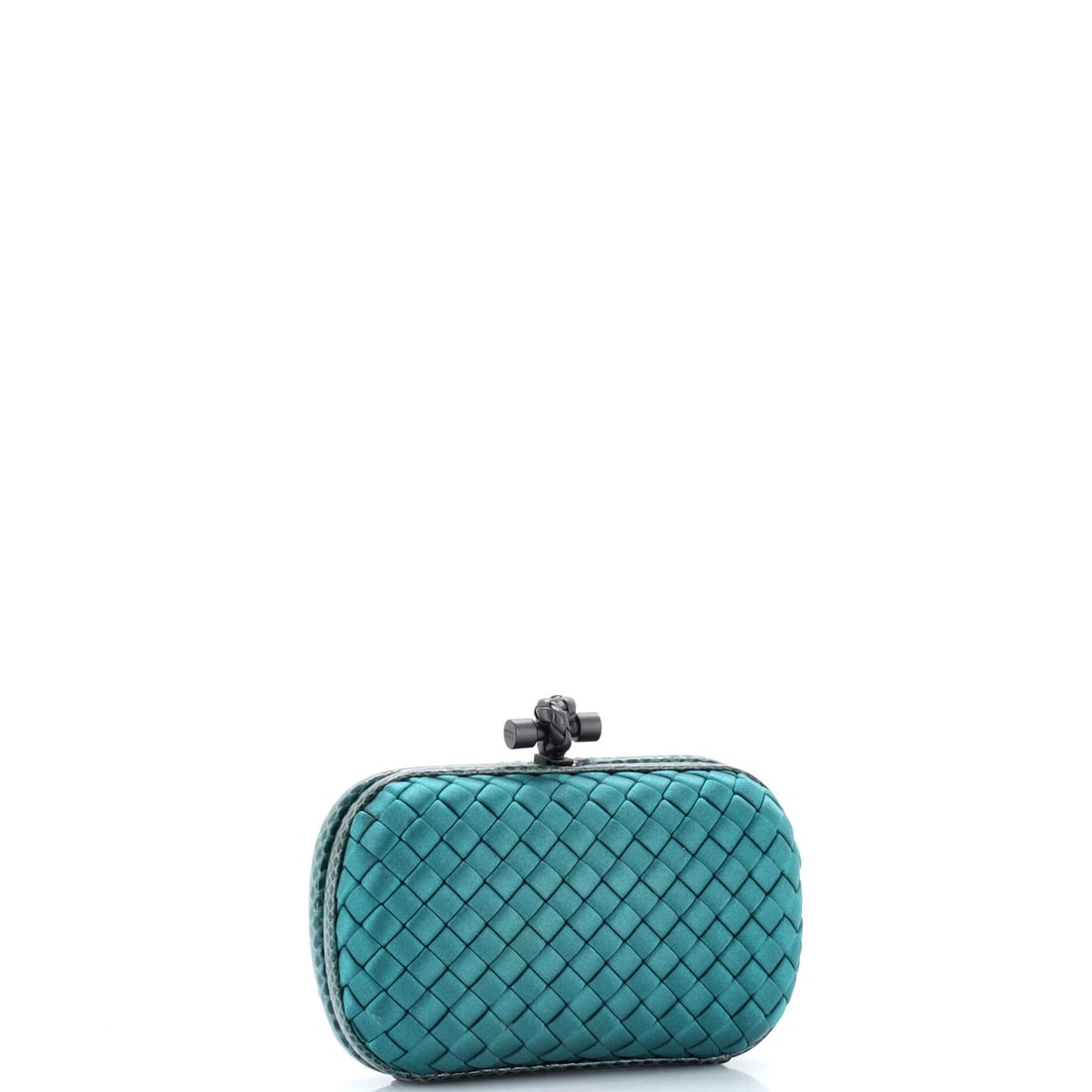 Bottega Veneta Box Knot Clutch Intrecciato Satin Small: Some things whisper. This one has a megaphone. Blue Satin and Bottega Veneta engineering combine for something genuinely show-stopping. Presented in the Small size, satin construction, a blue colorway