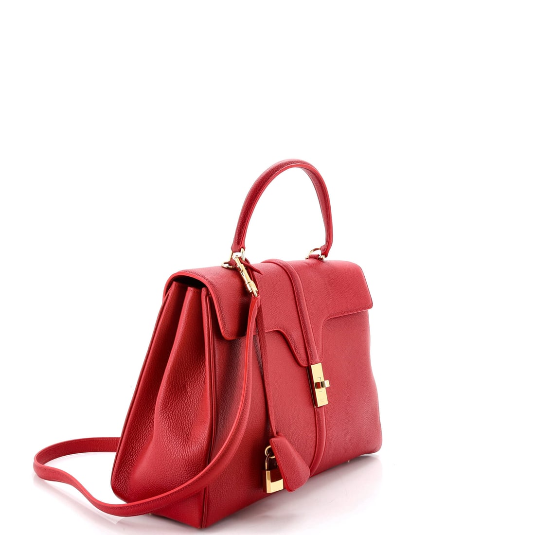 Celine 16 Top Handle Bag Grained Calfskin Medium: Before it became an icon, someone had to recognize its potential. Celine built its reputation on pieces exactly like this -- timeless, impeccable, impossible to replicate. Presented in the Medium size