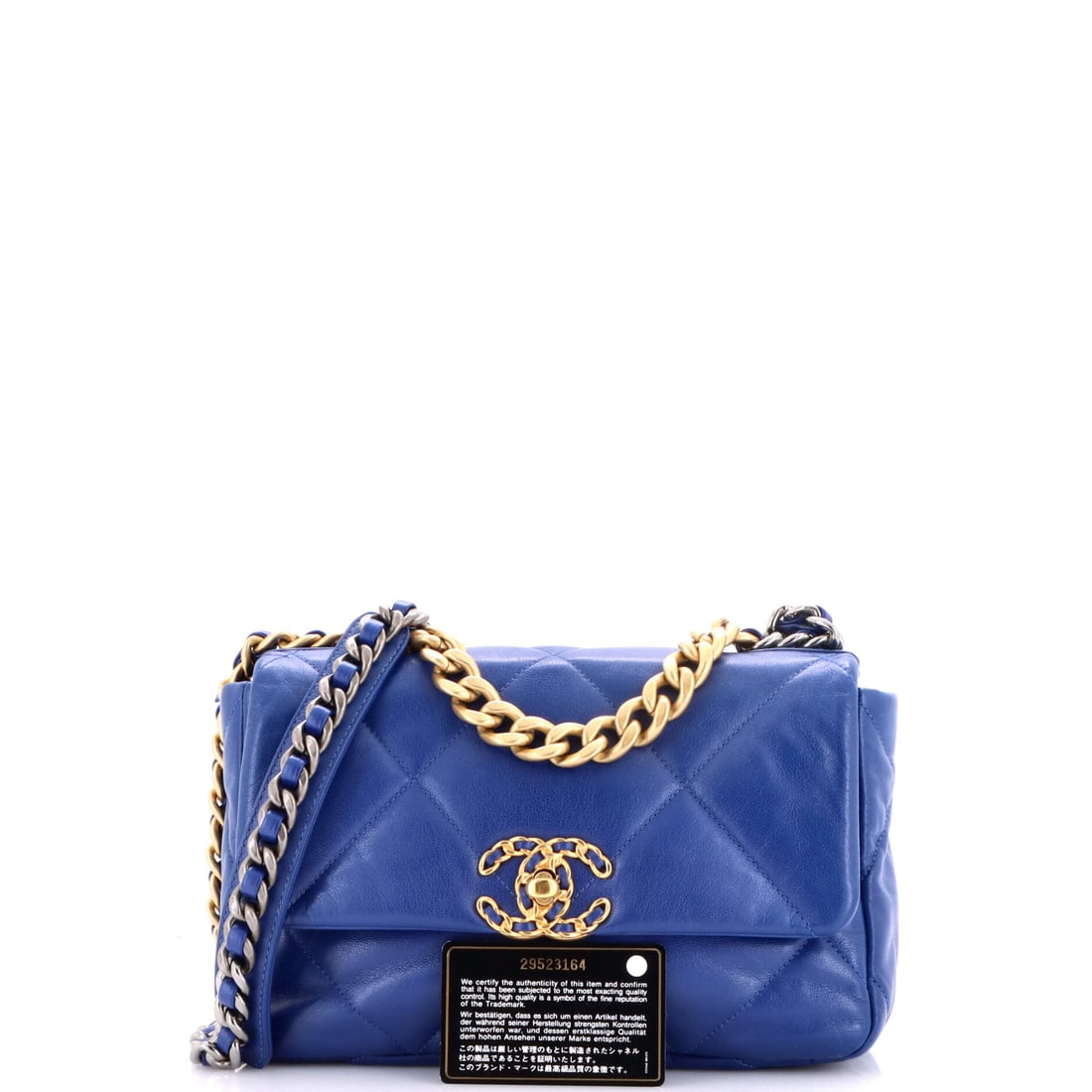 Chanel 19 Flap Bag Quilted Leather Medium: Graceful lines and a palette that speaks in soft syllables. Light moves differently across Quilted Leather, and Chanel knows exactly how to use that. Presented in the Medium size, quilted leather