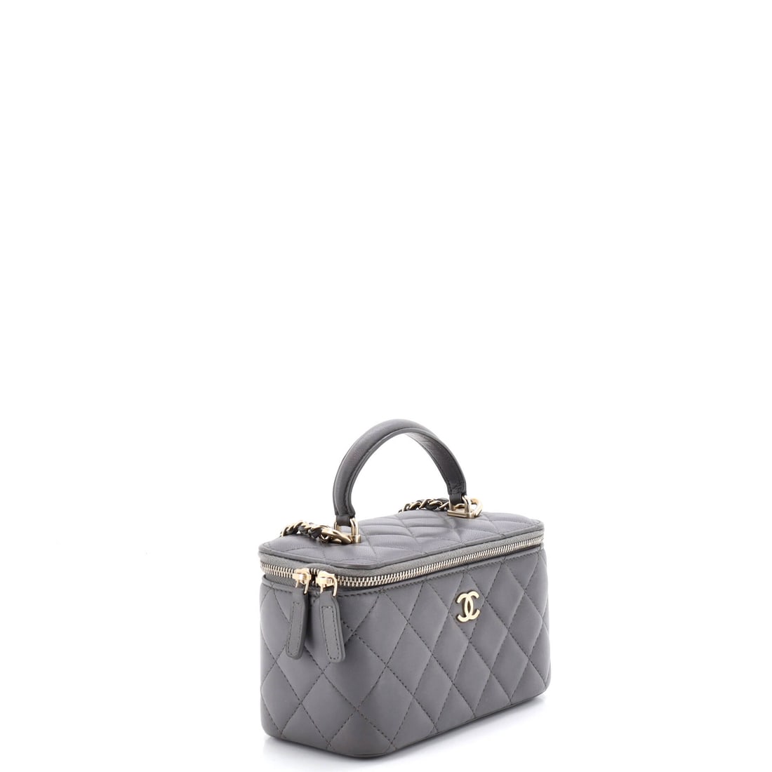 Chanel Classic Top Handle Vanity Case with Chain Quilted Lambskin Small: Smart money goes where style and substance overlap. The Chanel Classic Top Handle Vanity Case with Chain is that rare piece: genuinely versatile and unmistakably luxurious. Presented in the Small size