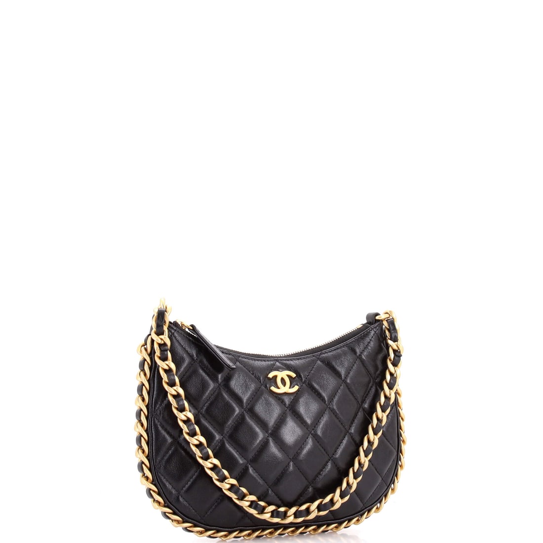 Chanel CC Chain Around Hobo Quilted Lambskin: A manifesto in hardware and leather. Read it and weep. The CC Chain Around Hobo is the kind of Chanel piece that starts conversations and finishes arguments. Presented in quilted lambskin construction