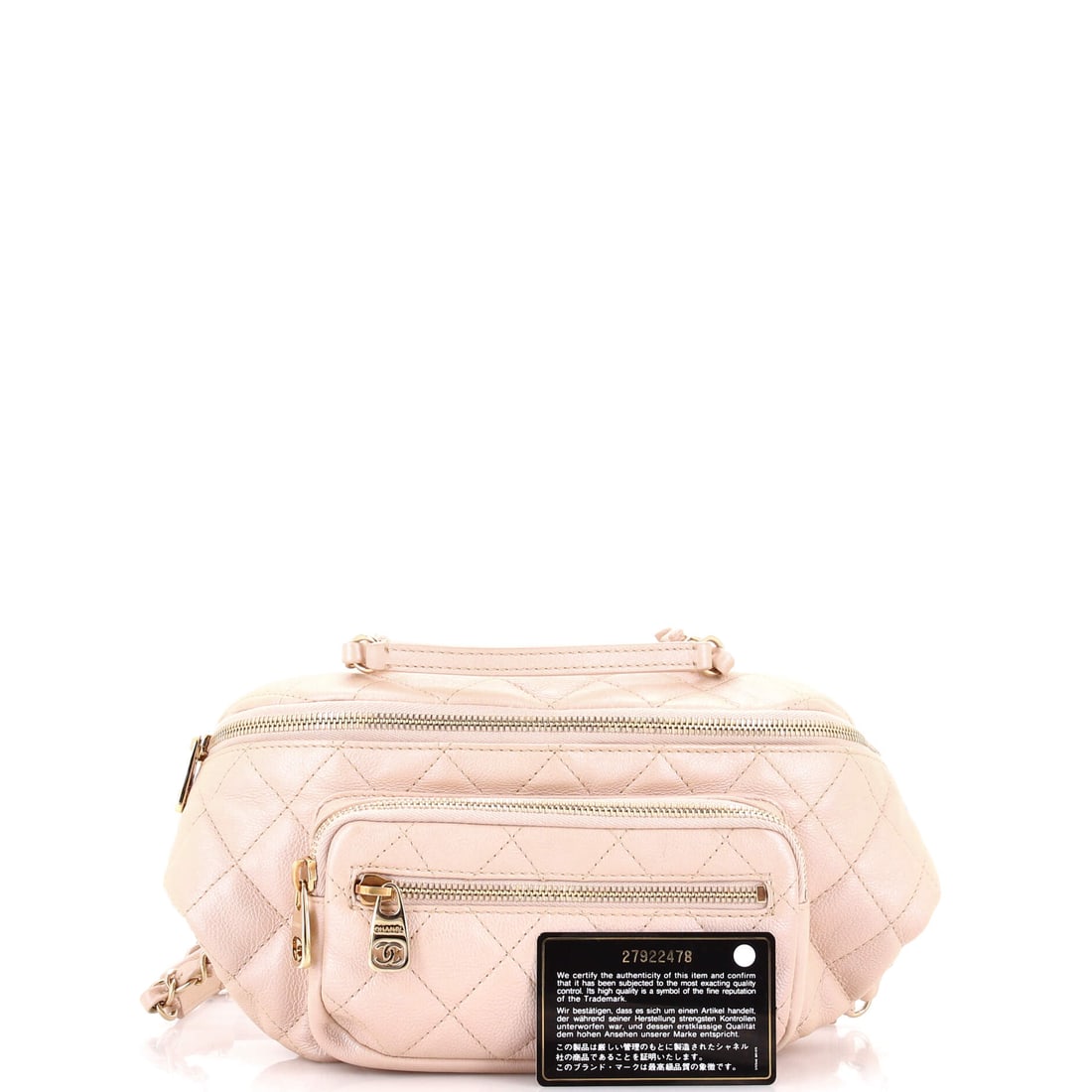 Chanel All About Waist Bag Quilted Iridescent Calfskin Medium (1 of 6)