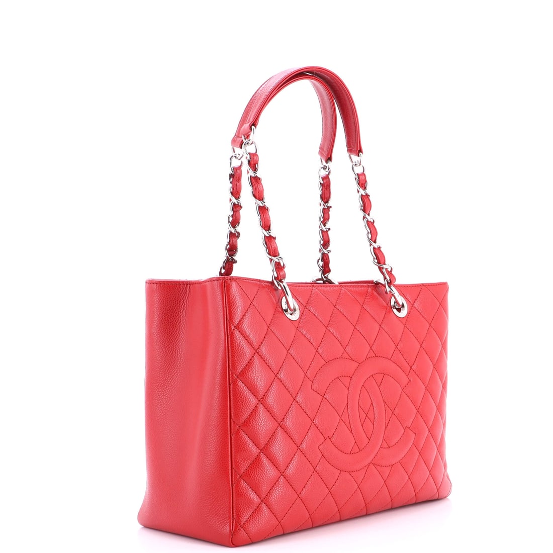 Chanel Grand Shopping Tote Quilted Caviar: In the grammar of style, this is a perfectly composed sentence. Every curve of this Grand Shopping Tote was drawn with the assurance that only Chanel can deliver. Presented in quilted caviar