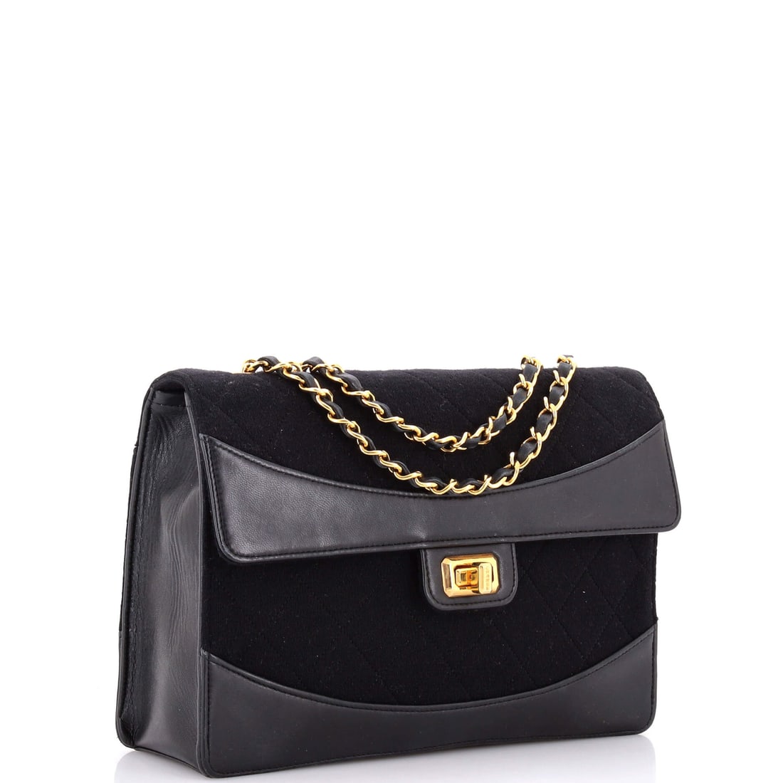 Chanel Vintage Mademoiselle Lock Flap Bag Quilted Jersey and Leather Medium: When the atelier doors close, only the finest work emerges. The Vintage Mademoiselle Lock Flap Bag Quilted Jersey and carries the DNA of Chanel's most celebrated design principles. Presented in the Me